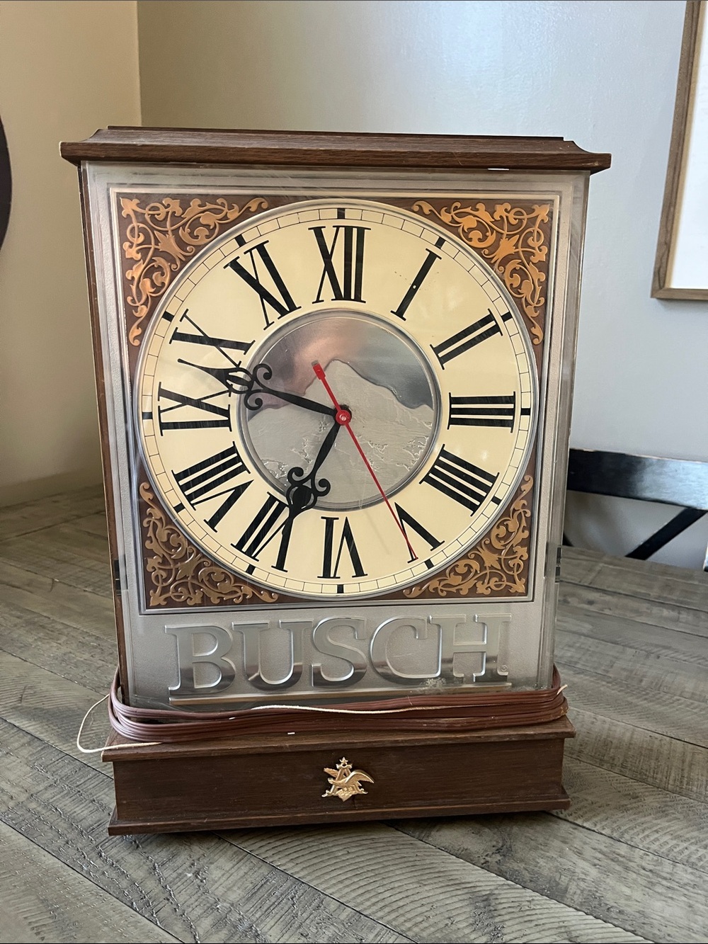 Vintage clock with light